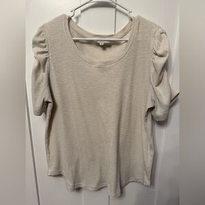 Jane and Delancey Cream Short Sleeve Top